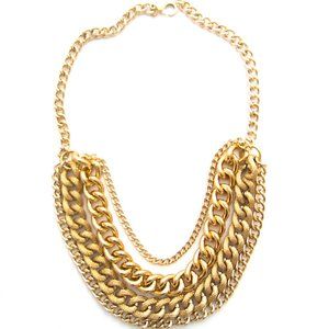 Handmade Gold Bib Statement Necklace